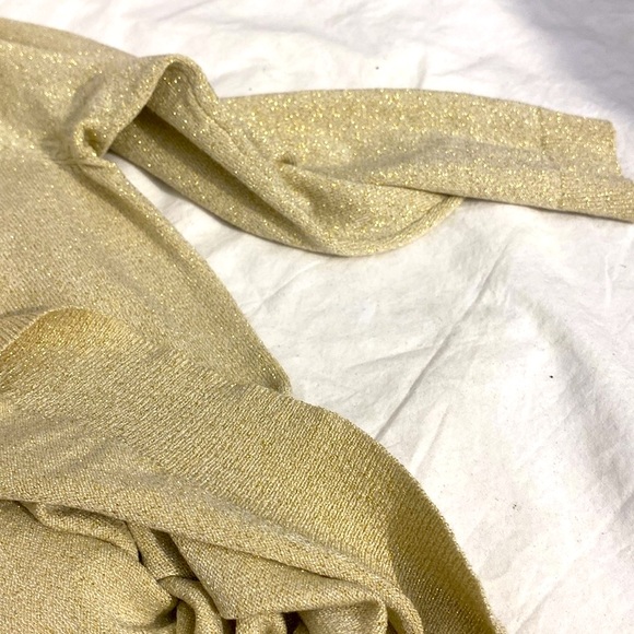 SHIMMERING METALLIC GOLD VINTAGE WORTHINGTON LIGHTWEIGHT SWEATER - Picture 2 of 6